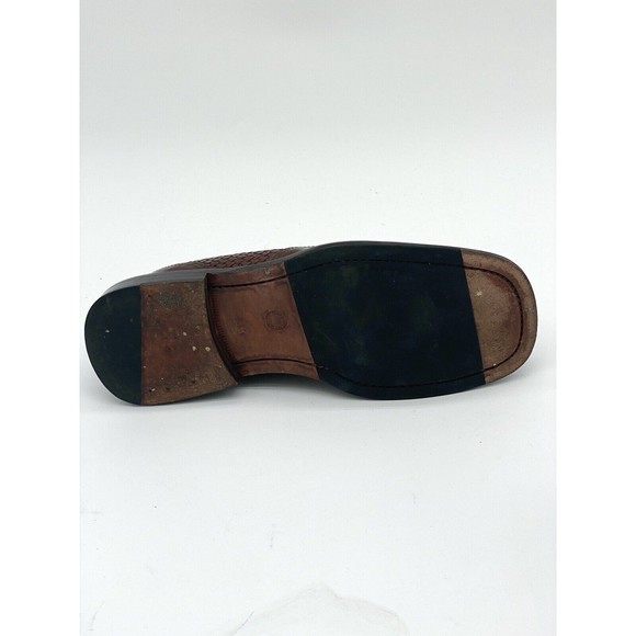 Bachrach Asti 200 Men’s Handmade Woven Leather Loafer Brown Size 8 - Picture 9 of 15